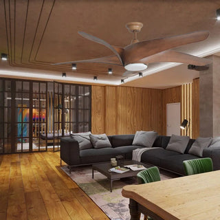 Piotr - 60inch Brown 5 Blade Ceiling Fan with Light