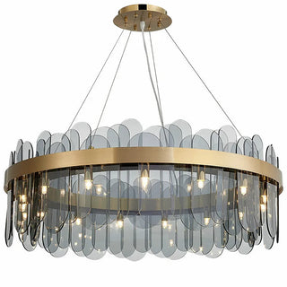 Elend - Patterend Glass Gold Hanging Ceiling Chandelier
