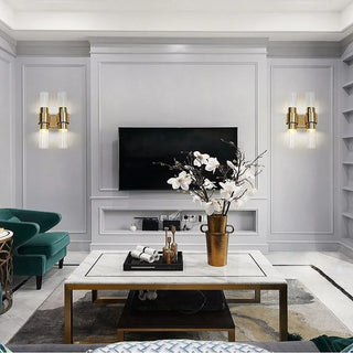 Elowyn - Modern Gold Glass Cylindrical Up Down Wall Light