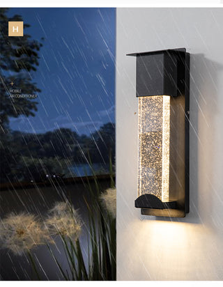 Caddock - Waterproof Modern Sparkle Crystal Outdoor Wall Light