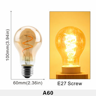 Retro A60 Spiral E27 Screw Bulb 4W