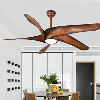 Piotr - 60inch Brown 5 Blade Ceiling Fan with Light