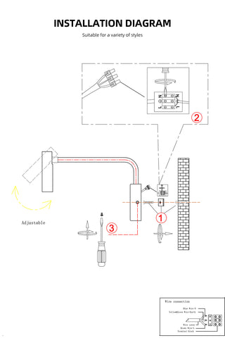 Denae - Modern LED Long Arm Adjustable Reading Wall Light
