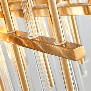 Burak - Modern Round Thin Tube Crystal Glass Hanging Chandelier