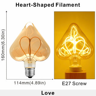 Retro Spade Heart E27 Screw Bulb 4W