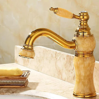 Tangela - Retro Basin Single Lever Gold Brass Mixer Tap