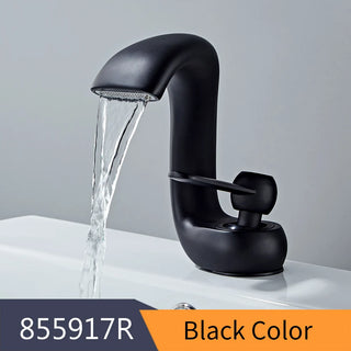 Lex - Curved Bathroom Single Lever Modern Mixer Basin Tap