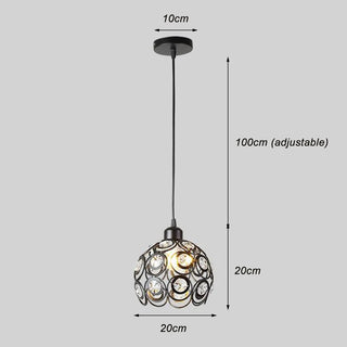 Cassi - Round Flower Hanging Crystal Pendant Ceiling Light