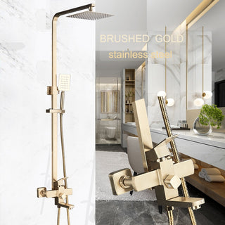 Gretel - Dual Handle Rain Shower Set with Wall Mounted Water Mixer