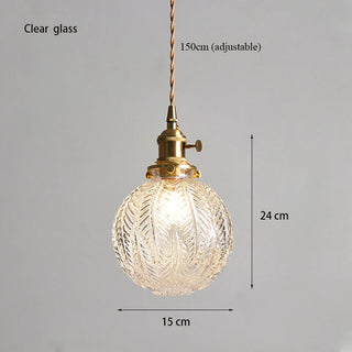 Grenaa - Round Patterned Coloured Glass Pendant Ceiling Light