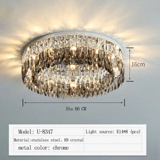 Alpine - Silver Round Coloured Hanging Glass Recessed Ceiling Light Chandelier
