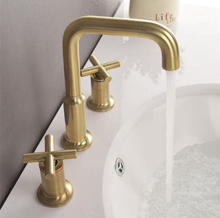 Calley - Dual Handle Modern Brushed Basin Tap