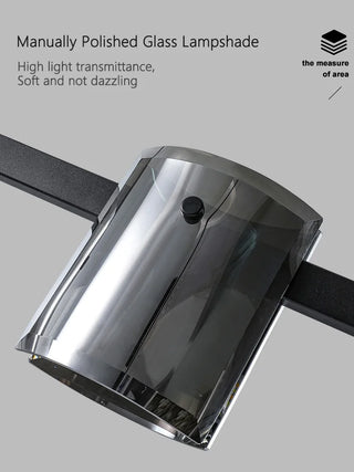 Fendi - Modern Long Bar Multi Head Black Hanging Ceiling Light Chandelier