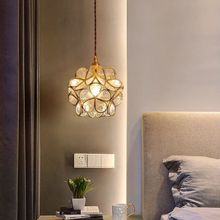 Madrid - Tiffany Glass Nordic Flower Copper Hanging  Pendant Light Fixture