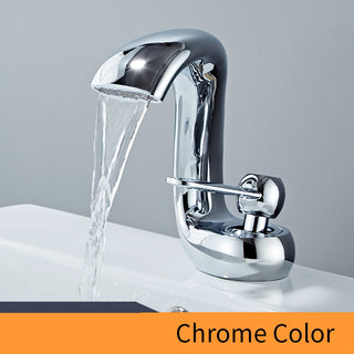 Lex - Curved Bathroom Single Lever Modern Mixer Basin Tap