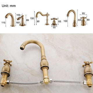 Karon - Antique Double Handle Hot/Cold Mixer Basin Tap