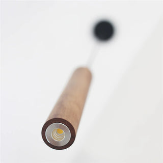 Huelva - Modern Walnut Beech Wood Cylindrical Tube Hanging Pendant Ceiling Light