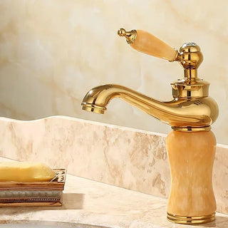 Tangela - Retro Basin Single Lever Gold Brass Mixer Tap