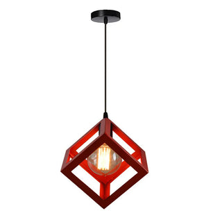 Maha - Modern Square Caged Metal Cube Pendant Hanging Ceiling Light