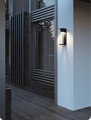 Kyrie - LED Modern Sparkle Tube Outdoor Black Wall Light