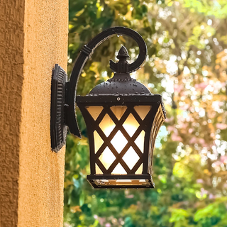 Argele - Vintage Outdoor Black Lantern Wall Light