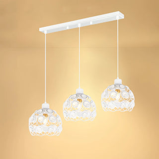 Cassi - Round Flower Hanging Crystal Pendant Ceiling Light