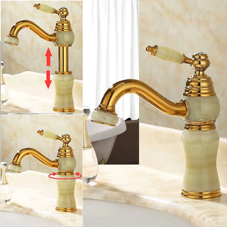 Tangela - Retro Basin Single Lever Gold Brass Mixer Tap