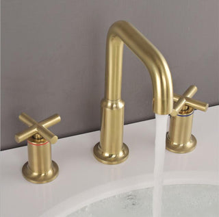 Calley - Dual Handle Modern Brushed Basin Tap