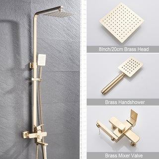 Gretel - Dual Handle Rain Shower Set with Wall Mounted Water Mixer