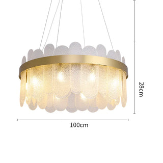 Elend - Patterend Glass Gold Hanging Ceiling Chandelier