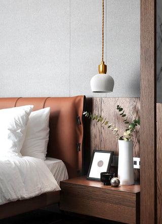 Cannes - Ceramic Resin White Gold Hanging Pendant Ceiling Light
