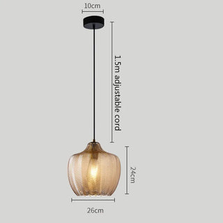 Charlotte - Nordic Perforated Glass Dome Hanging Pendant Ceiling Light