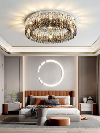 Alpine - Silver Round Coloured Hanging Glass Recessed Ceiling Light Chandelier