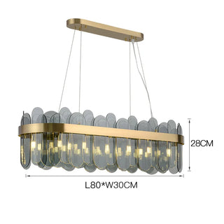 Elend - Patterend Glass Gold Hanging Ceiling Chandelier