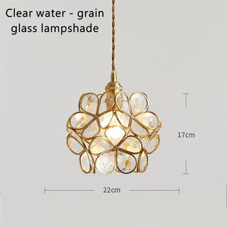 Madrid - Tiffany Glass Nordic Flower Copper Hanging  Pendant Light Fixture