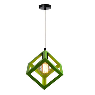 Maha - Modern Square Caged Metal Cube Pendant Hanging Ceiling Light