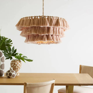 Cosimo- Tassel Layered Circular Hanging Chandelier