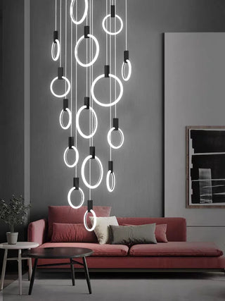 Amarta - Acrylic Round Multi Ring Hanging Ceiling Chandelier