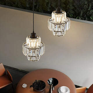 Charlie - Round Tiered Glass Crystal Ceiling Pendant Light
