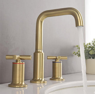 Calley - Dual Handle Modern Brushed Basin Tap