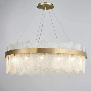Elend - Patterend Glass Gold Hanging Ceiling Chandelier