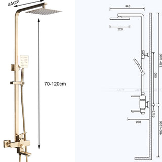 Gretel - Dual Handle Rain Shower Set with Wall Mounted Water Mixer