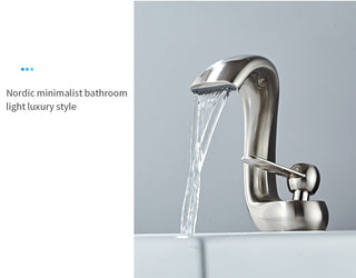 Lex - Curved Bathroom Single Lever Modern Mixer Basin Tap