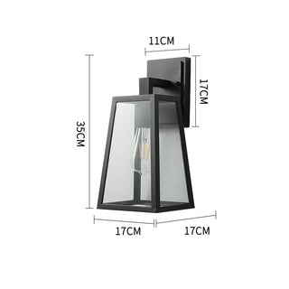 Grasten - Glass Black Caged Bulb Outdoor Wall Light