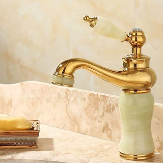 Tangela - Retro Basin Single Lever Gold Brass Mixer Tap