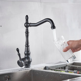 Saundra - Rotatable Antique Single Handle Hot & Cold Mixer Kitchen Tap