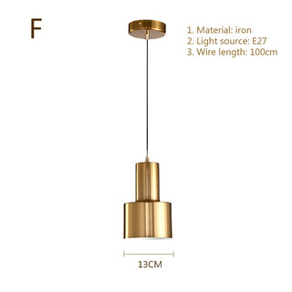 Tulagi - Modern Industrial Gold Round Hanging Pendant Ceiling Light