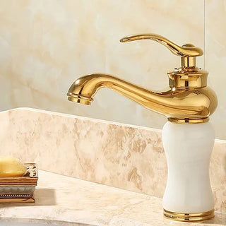 Tangela - Retro Basin Single Lever Gold Brass Mixer Tap