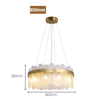 Elend - Patterend Glass Gold Hanging Ceiling Chandelier