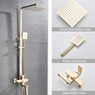 Gretel - Dual Handle Rain Shower Set with Wall Mounted Water Mixer
